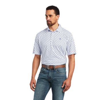 Ariat All Over Print Polo Biele | gvFuy3Zt