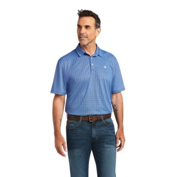 Ariat All Over Print Polo Cerulean Medallion | 5gz3ziKl