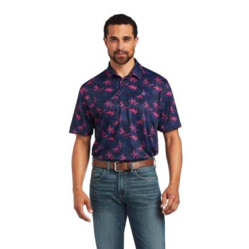 Ariat All Over Print Polo Námornícka Modrá | oKICCg8Z