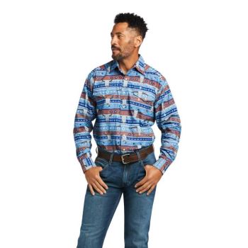 Ariat Amir Klasické Fit Shirt Modre | EQNMYx5a