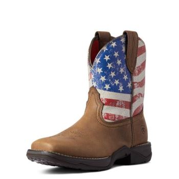 Ariat Anthem Shortie Patriot Western Boot Červené Hnede | RdjnVDJK