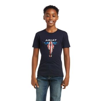 Ariat Ariat American Steer T-Shirt Námornícka Modrá | 8FbC8B6T