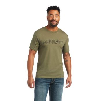 Ariat Ariat Barbed Wire T-Shirt Military Heather | 8ZXikbT2