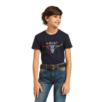 Ariat Ariat Bred in the USA SS T-Shrt Modre | ffre0E5J