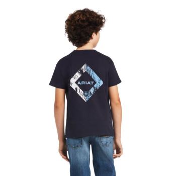 Ariat Ariat Diamond Wood T-Shirt Námornícka Modrá | Z6JmadaW