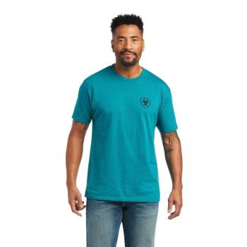Ariat Ariat Diamond Wood T-Shirt Tyrkysové Zelene | MqeU4leT