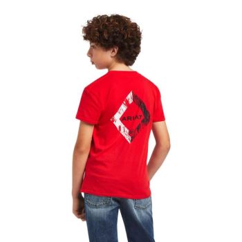 Ariat Ariat Diamond Wood T-Shirt Červené | OweUcCCz