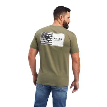 Ariat Ariat Flag T-Shirt Military Heather | QwmgwLYM