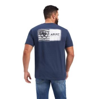 Ariat Ariat Flag T-Shirt Námornícka Modrá | eJbSnKKl