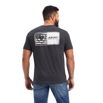 Ariat Ariat Flag T-Shirt Siva | ML35b3Aw