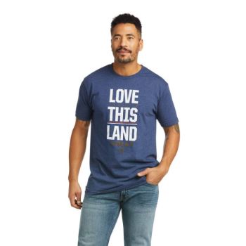 Ariat Ariat Love this Land T-Shirt Námornícka Modrá | o7XPBy4n