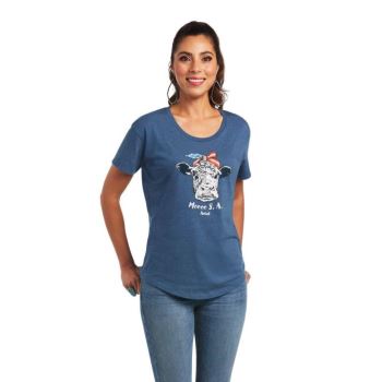 Ariat Ariat Moo SA T-Shirt Modre | ihrxwH9x