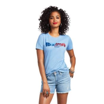 Ariat Ariat Rodeo T-Shirt Svetlo Modre | Iw0jaNcl