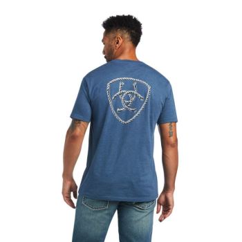 Ariat Ariat Rope Shield T-Shirt Modre | q0l90ATZ