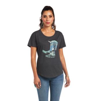 Ariat Ariat Soaring Boot T-Shirt Siva | OqxXNyM0
