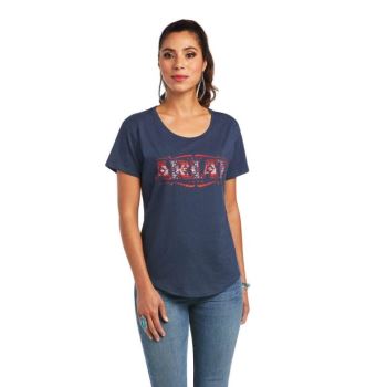Ariat Ariat Sonora Logo T-Shirt Námornícka Modrá | prplGh8o