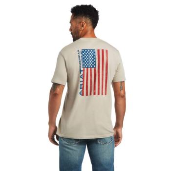 Ariat Ariat Woodgrain Flag T-Shirt Hnedožltý | dp7GfW72
