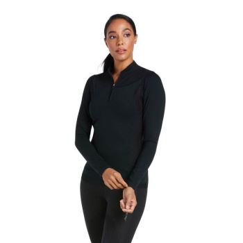 Ariat Ascent 1/4 Zip Baselayer Čierne | YURK0EKQ