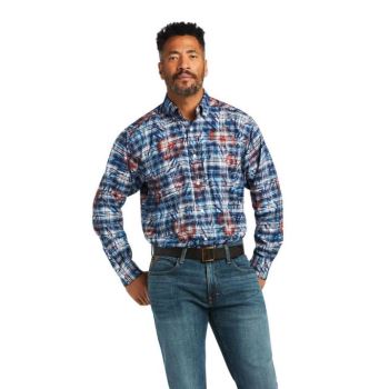 Ariat August Klasické Fit Shirt Modre | DPmkq6Ll