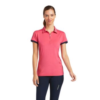 Ariat Bandera 1/4 Zip Polo Party Punch | H7q2Qyzy