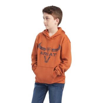 Ariat Basic Hoodie Sweatshirt Mocha Bisque Steer Head | s5o6pQHo