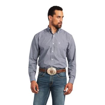 Ariat Bo Klasické Fit Shirt Tmavo Siva Modre | VMl6mXUO