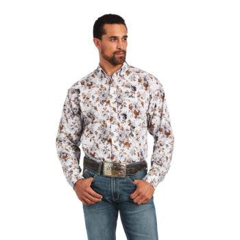 Ariat Bryant Klasické Fit Shirt Biele | u62VwLUw