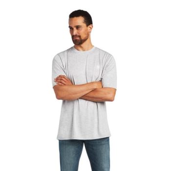 Ariat Charger Vertical Flag Tee Siva | geqO6JQS