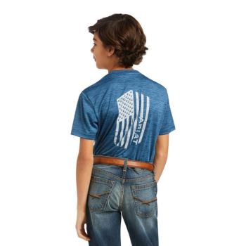 Ariat Charger Vertical Flag Tee Skyfall | sEhZnU9s