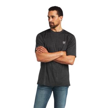 Ariat Charger Vertical Flag Tee Tmavo Siva | P59UlHXp
