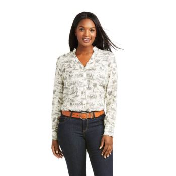 Ariat Clara Blouse Vanilla Toile | KCC4ruc0