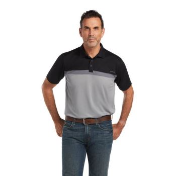 Ariat Color Block Fitted Polo Čierne Siva | ig0ED620
