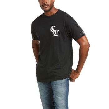 Ariat Compton Cowboys Ariat T-shirt Čierne | WEW3whOk