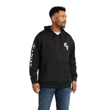 Ariat Compton Cowboys Tek Hoodie Čierne | qcAtS6k1