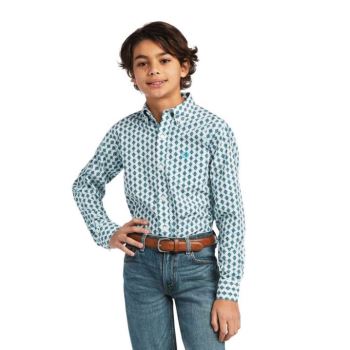 Ariat Derek Klasické Fit Shirt Biele | WEnPGrqO