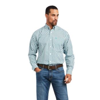 Ariat Derek Klasické Fit Shirt Biele | vYZthGzw