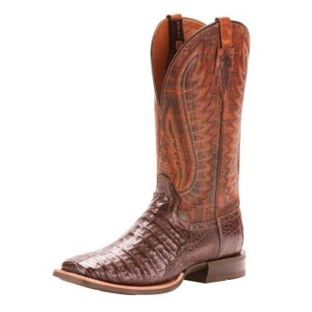 Ariat Double Down Western Boot Antique Pecan Caiman Belly | Eso41DmA