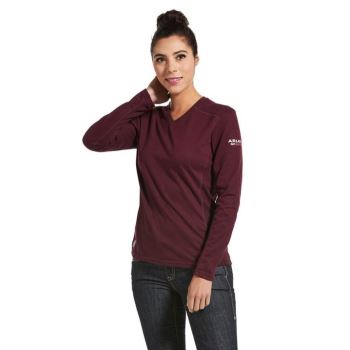Ariat FR AC Crew Top Malbec | c43rqavq