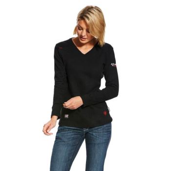 Ariat FR AC Crew Top Čierne | BJZApeL9