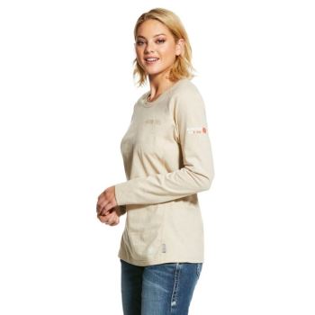 Ariat FR Air Crew T-Shirt Sand Heather | BCNbBAVP