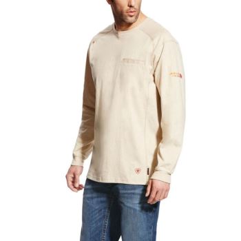 Ariat FR Air Crew T-Shirt Sand Heather | lNlXLK6f