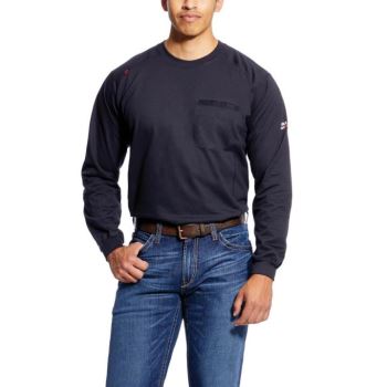 Ariat FR Air Crew T-Shirt Čierne | P54sBreF