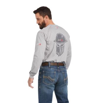 Ariat FR Air Full Cover Grafika T-Shirt Siva | p4CDPP7b