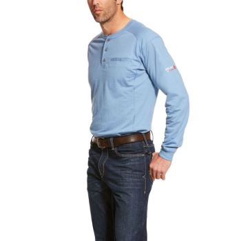 Ariat FR Air Henley Siva Modre | xVnSUfsn