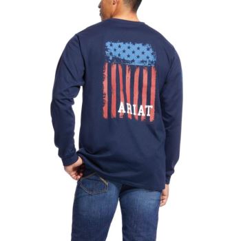 Ariat FR Americana Grafika T-Shirt Námornícka Modrá | zTAHnRc5