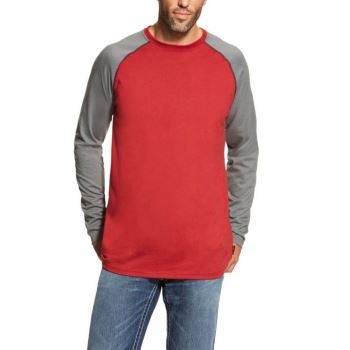 Ariat FR Baseball T-Shirt Červené Siva | sL9OaI5C