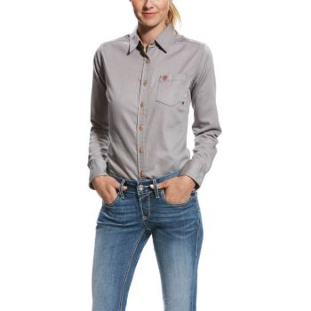 Ariat FR Basic Pracovná Shirt Strieborne | iOZZJXsj