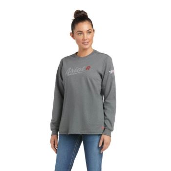 Ariat FR Bolt Grafika T-Shirt Siva | vbTUeHEN