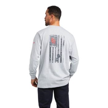 Ariat FR Dog Tags T-Shirt Siva | ZDmtMxCF