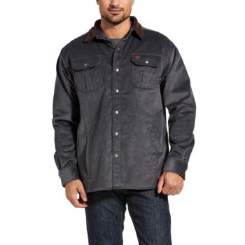 Ariat FR DuraStretch Sherpa-lined Corduroy Shirt Jacket Siva | tj1xrgQ4